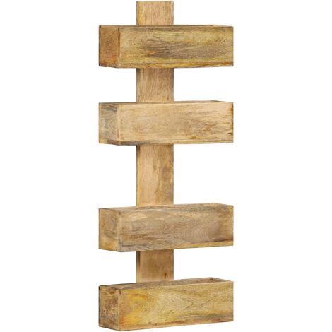 Revistero de pared madera maciza de mango 30x11x72 cm vidaXL