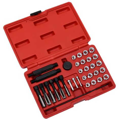 Set reparación rosca bujía incandescente 33 pzas M8 M10 M12 vidaXL