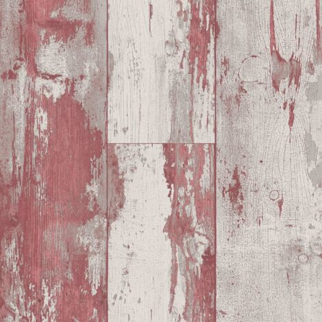 Papel de pared madera rojo y beige DUTCH WALLCOVERINGS