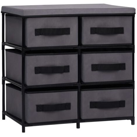 Armario de almacenaje con 6 cajones acero gris 55x29x55 cm vidaXL