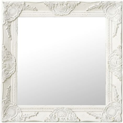 Espejo de pared estilo barroco blanco 50x50 cm vidaXL