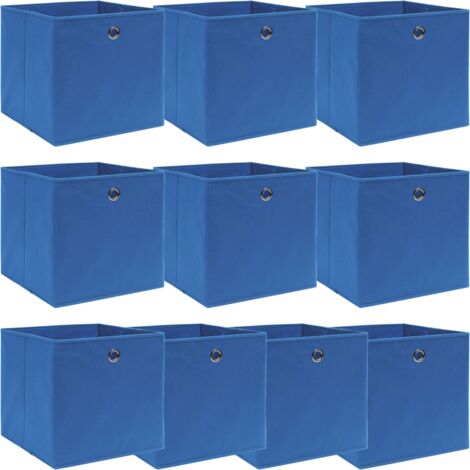 Cajas de almacenaje 10 uds tela azul 32x32x32 cm vidaXL