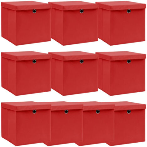 Seguimiento de cajas con tela roja de 10 piezas de 32x32x32cm