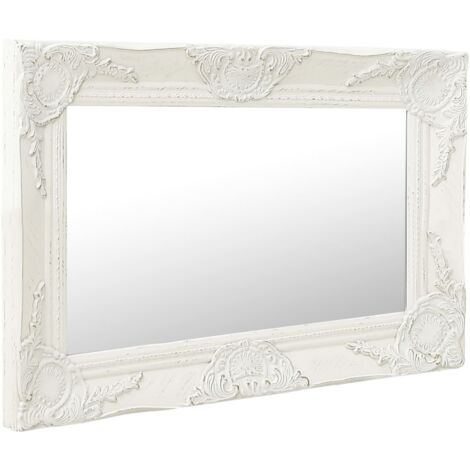 Espejo de pared estilo barroco blanco 60x40 cm vidaXL
