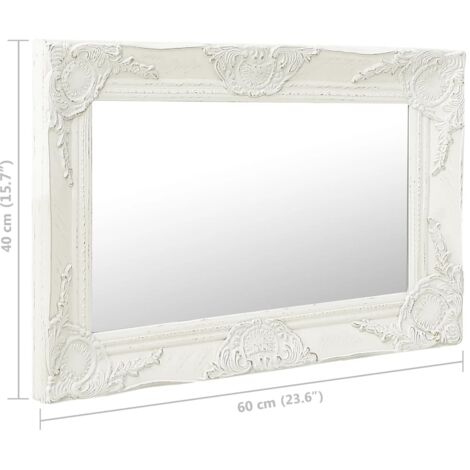 Espejo de pared estilo barroco blanco 60x40 cm vidaXL