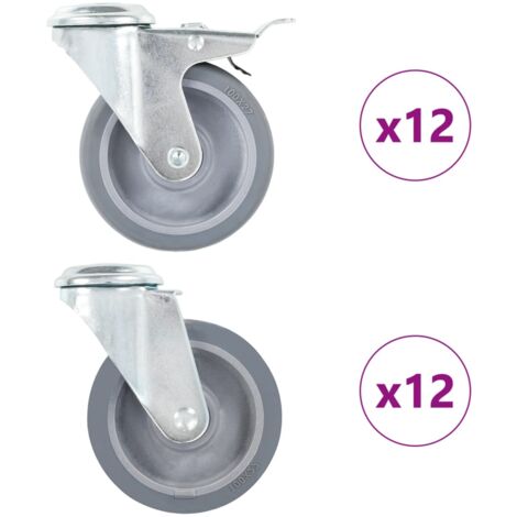 Ruedas giratorias con agujero pasador 24 unidades 100 mm vidaXL