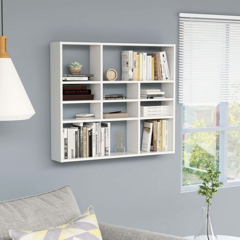 Estantería de pared madera contrachapada blanco 90x16x78 cm vidaXL