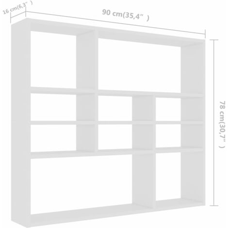 Estantería de pared madera contrachapada blanco 90x16x78 cm vidaXL