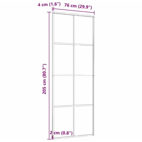 Puerta corredera aluminio y vidrio ESG negra 76x205 cm vidaXL