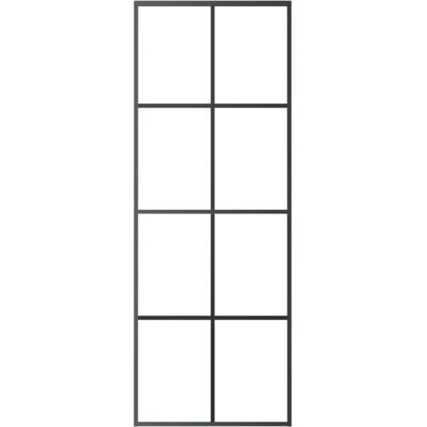 Puerta corredera aluminio y vidrio ESG negra 76x205 cm vidaXL