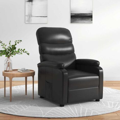 Sillón reclinable de cuero sintético negro vidaXL