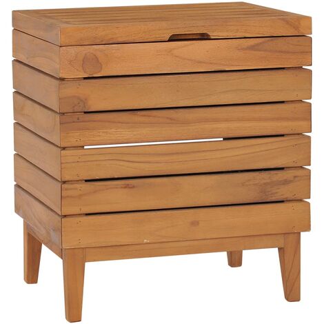 Cesto de la ropa sucia madera maciza de teca 40x30x45 cm vidaXL