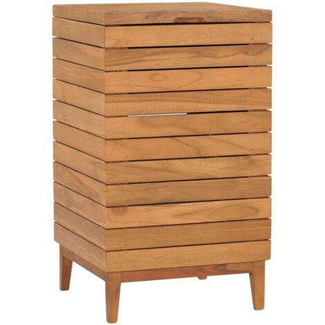 Cesto de la ropa sucia madera maciza de teca 40x40x70 cm vidaXL