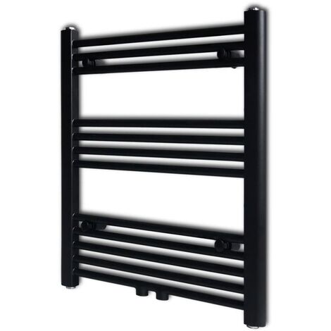Radiador toallero de baño recto negro 600 x 764 mm vidaXL