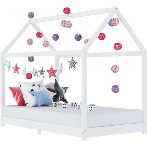 Estructura de cama infantil madera maciza pino blanco 90x200 cm vidaXL