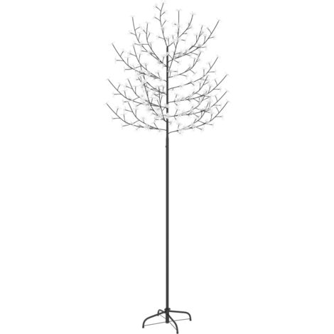 Árbol de Navidad 220 LEDs luz blanca fría flores de cerezo 220 cm vidaXL