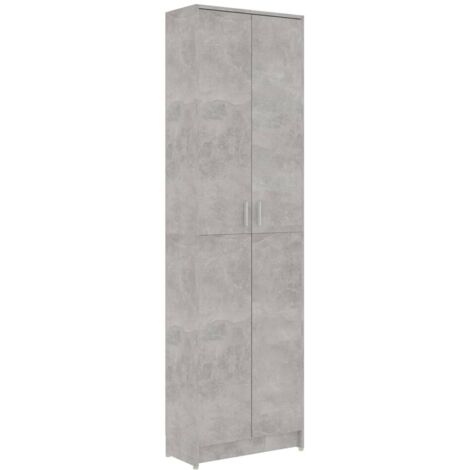 Armario de pasillo de aglomerado gris hormigón 55x25x189 cm vidaXL
