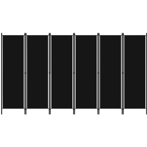 Biombo divisor de 6 paneles negro 300x180 cm vidaXL