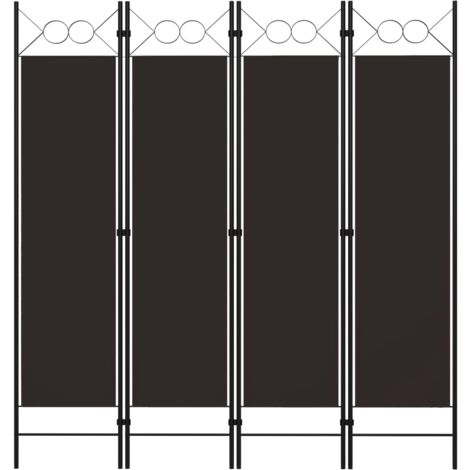 Biombo divisor de 4 paneles marrón 160x180 cm vidaXL