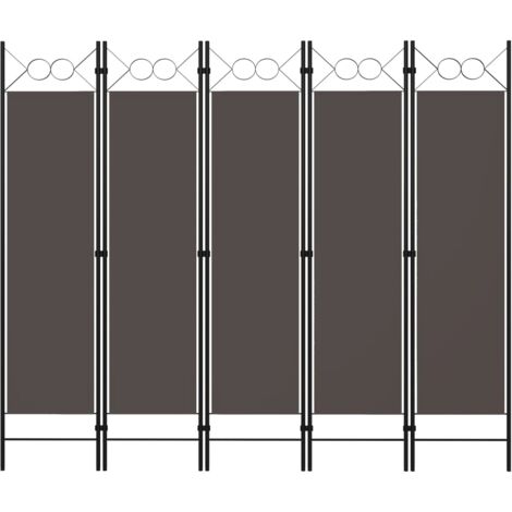 Biombo divisor de 5 paneles gris antracita 200x180 cm vidaXL