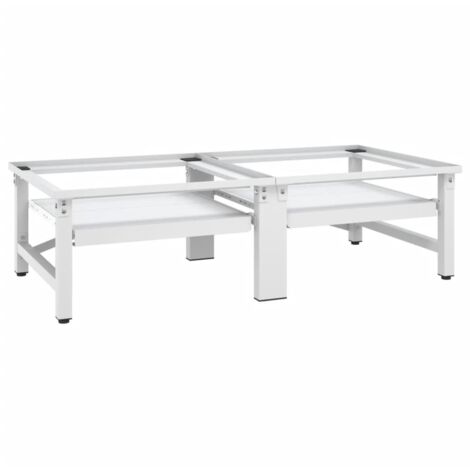Pedestal doble lavadora secadora con estantes extraíbles blanco vidaXL