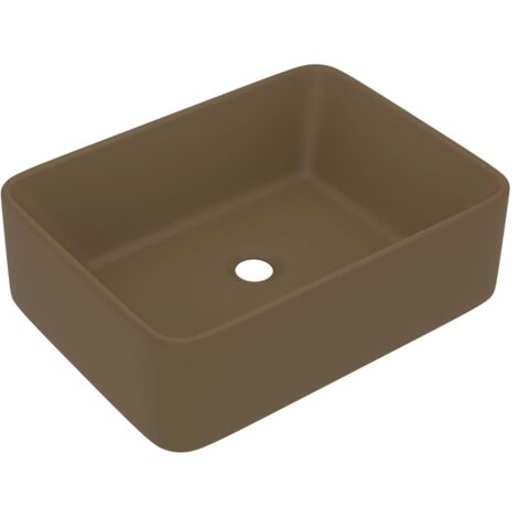 Lavabo de lujo de cerámica crema mate 41x30x12 cm vidaXL