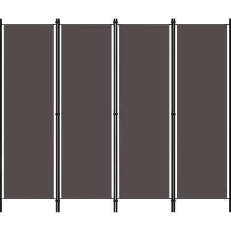 Biombo divisor de 4 paneles gris antracita 200x180 cm vidaXL