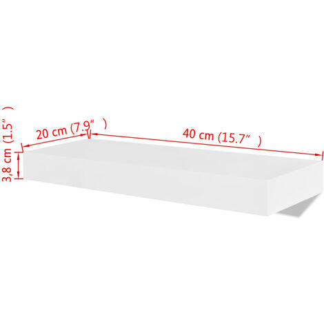 Estantes flotantes de pared 2 uds MDF blanco para libros/DVD vidaXL