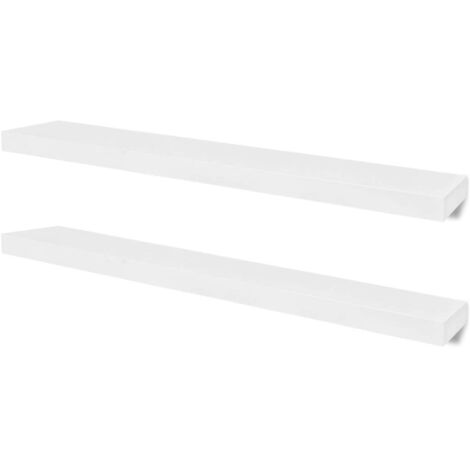 Estantes flotantes de pared 2 uds MDF blanco para libros/DVD vidaXL