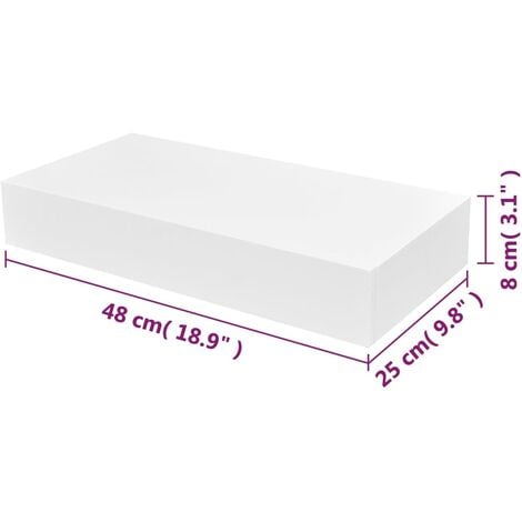 Estante flotante pared con 1 cajón MDF blanco para libros/DVD vidaXL