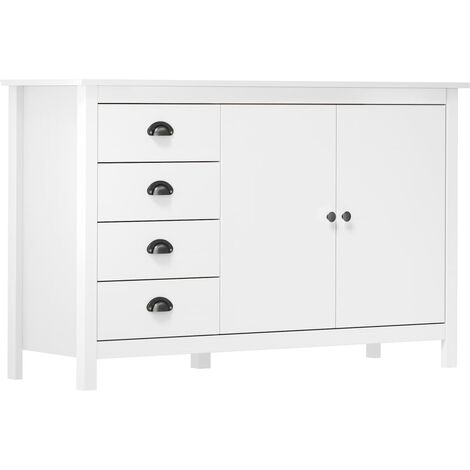 Mesita de noche Hill madera maciza de pino blanco 130x40x80 cm vidaXL