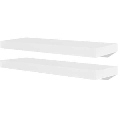 Estantes flotantes de pared 2 uds MDF blanco para libros/DVD vidaXL