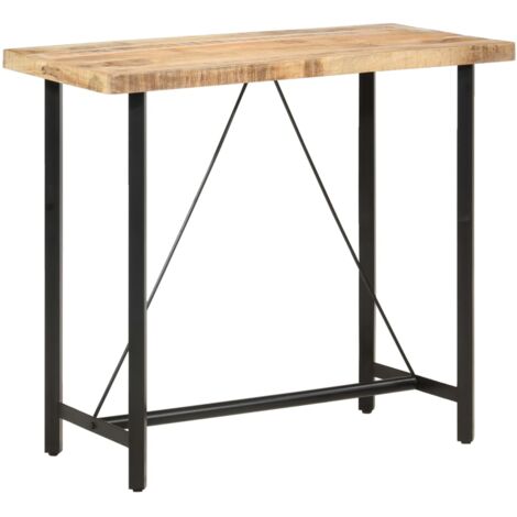 Mesa de bar madera maciza de mango rugosa 120x58x107 cm vidaXL
