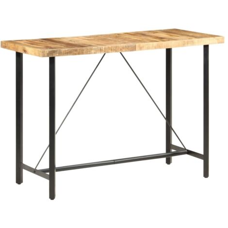Mesa de bar madera maciza de mango rugosa 150x70x107 cm vidaXL