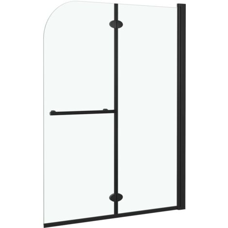 Mampara de ducha plegable 2 paneles ESG negro 95x140 cm vidaXL
