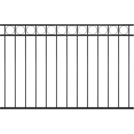 Panel de valla de acero 1,7x1 m negro vidaXL
