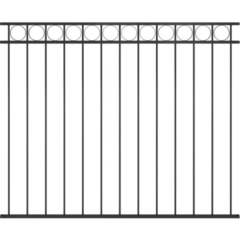 Panel de valla de acero 1,7x1,5 m negro vidaXL