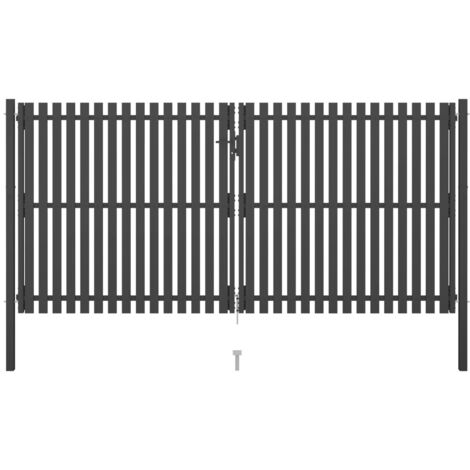 Puerta de valla del jardín de acero gris antracita 4x2,25 cm vidaXL