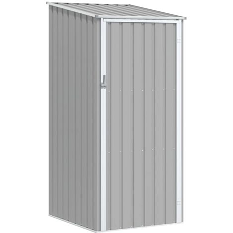Cobertizo de jardín gris acero galvanizado 87x98x159 cm vidaXL