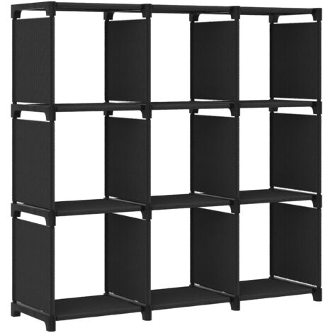 Estantería de 9 cubos de tela negro 103x30x107,5 cm vidaXL