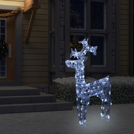 Reno de Navidad 90 LED acrílico 60x16x100 cm vidaXL