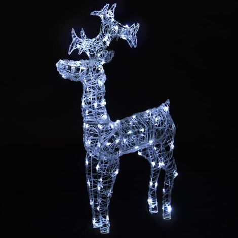 Reno de Navidad 90 LED acrílico 60x16x100 cm vidaXL