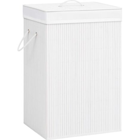 Cesto de la ropa sucia de bambú 2 secciones blanco 72 l vidaXL