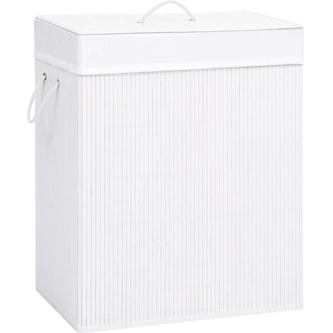 Cesto de la ropa sucia de bambú 2 secciones blanco 100 l vidaXL