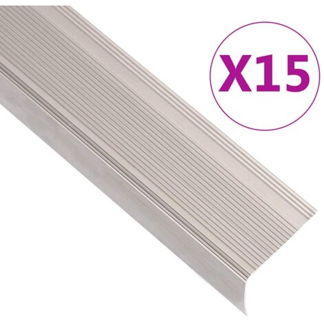 Perfiles de peldaños forma de L 15 uds aluminio champán 90 cm vidaXL