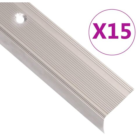 Perfiles de peldaños forma de L 15 uds aluminio champán 100 cm vidaXL