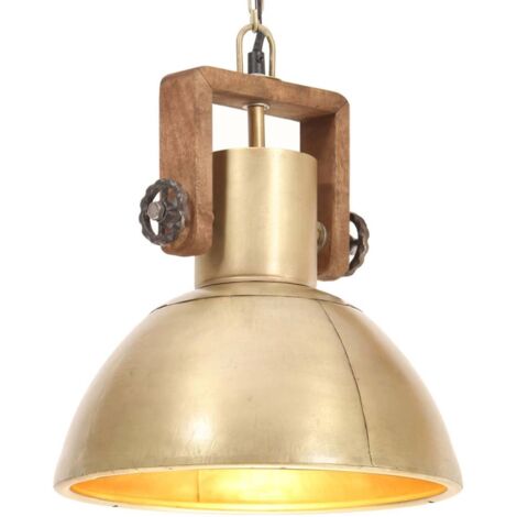 Lámpara colgante industrial redonda 25 W latón 30 cm E27 vidaXL
