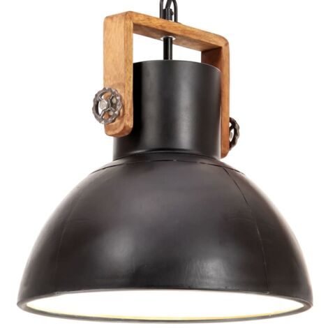Lámpara colgante industrial redonda 25 W negra 30 cm E27 vidaXL