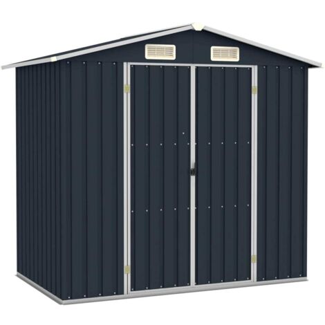 Cobertizo de jardín acero galvanizado antracita 205x129x183 cm vidaXL