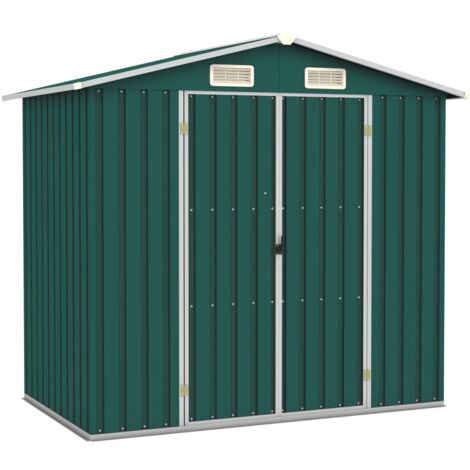Cobertizo de jardín acero galvanizado verde 205x129x183 cm vidaXL